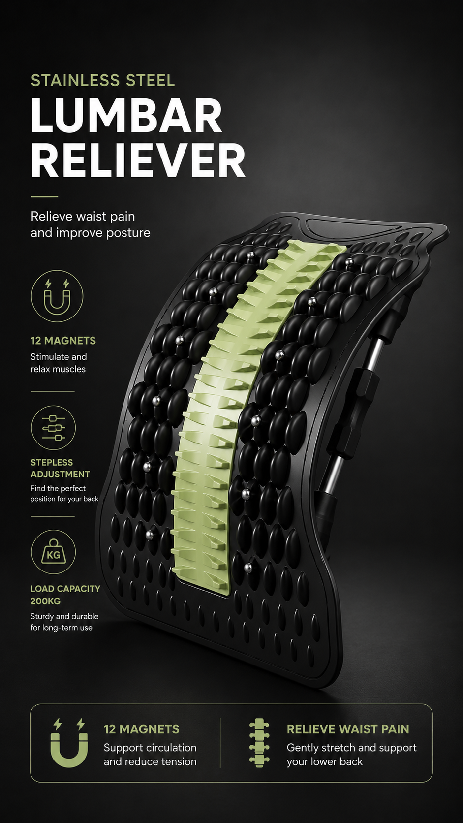Adjustable Back Stretcher for Pain Relief